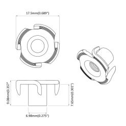 vidaXL Tuerca T dentada 2 pcs Plateado M6 mm Acero Hot