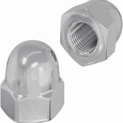 vidaXL Accesorios De Bricolaje-Tuercas Acorn Hexagonales 2 pcs Plateado m8 Metal