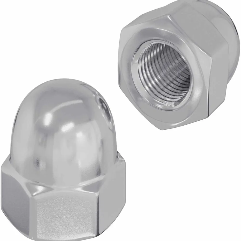 vidaXL Accesorios De Bricolaje-Tuercas Acorn Hexagonales 2 pcs Plateado m8 Metal