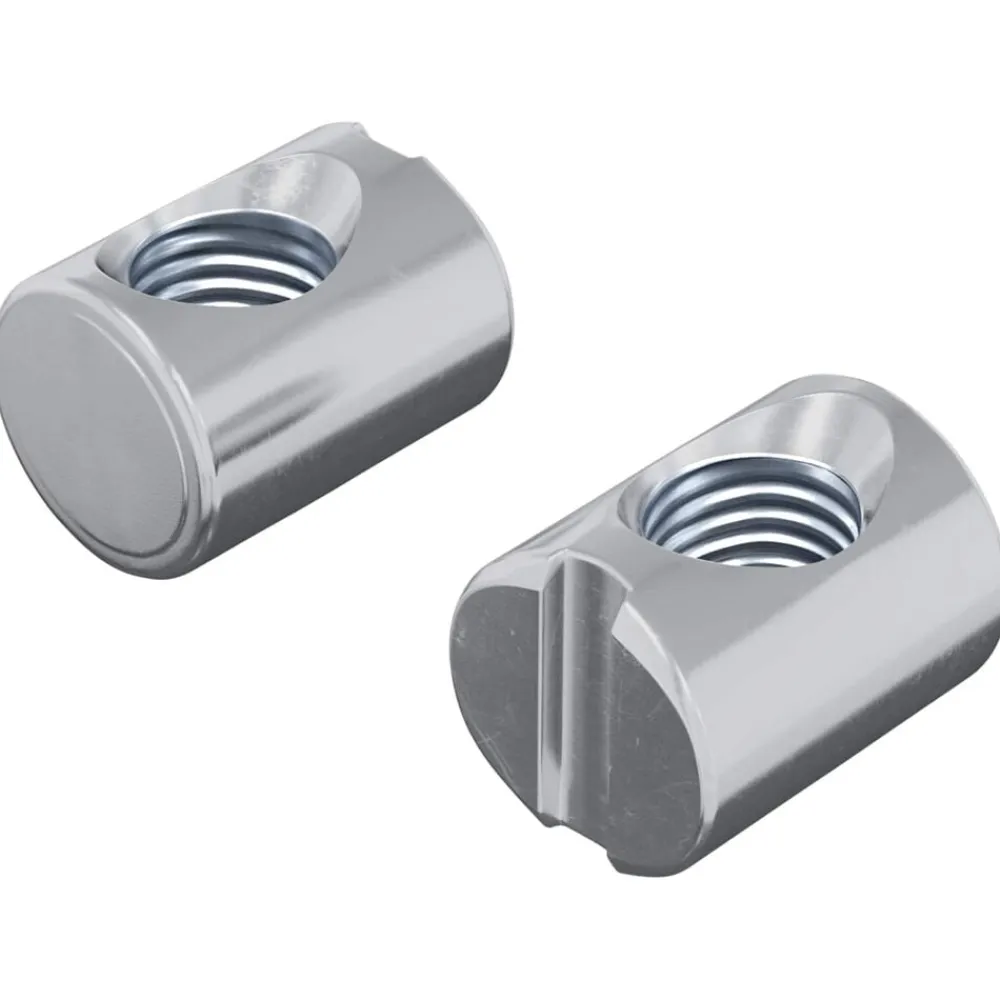 vidaXL Accesorios De Bricolaje-Tuercas de barril 2 pcs Plateado M6 x 13 mm Metal