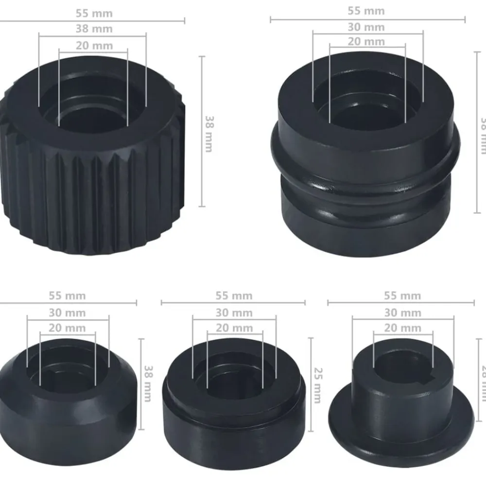 vidaXL Tuercas de brida para máquina de rebordear tubos 12 pzas acero Outlet