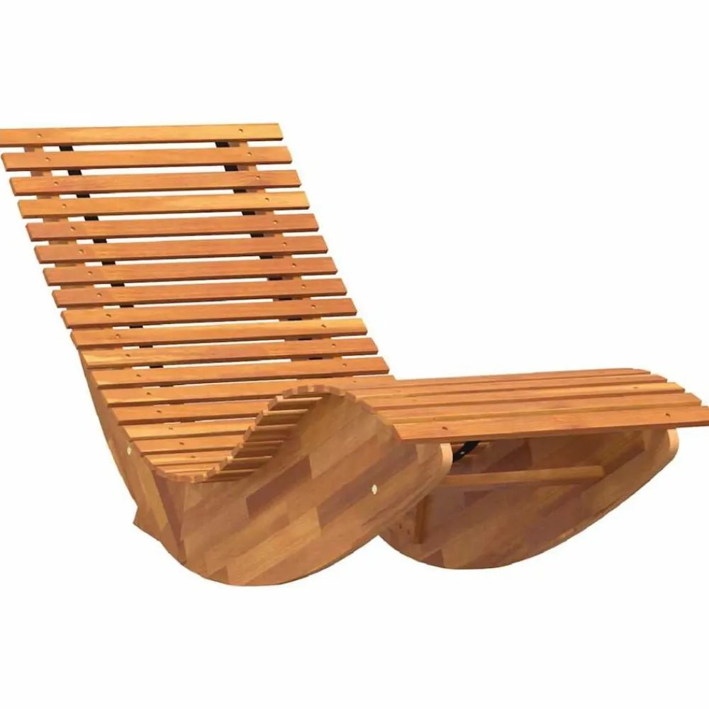 vidaXL Tumbona 2 pcs Marrón 154 x 60 x 74 cm Madera de Acacia Sólida Discount