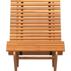vidaXL Tumbona 2 pcs Marrón 154 x 60 x 74 cm Madera de Acacia Sólida Discount