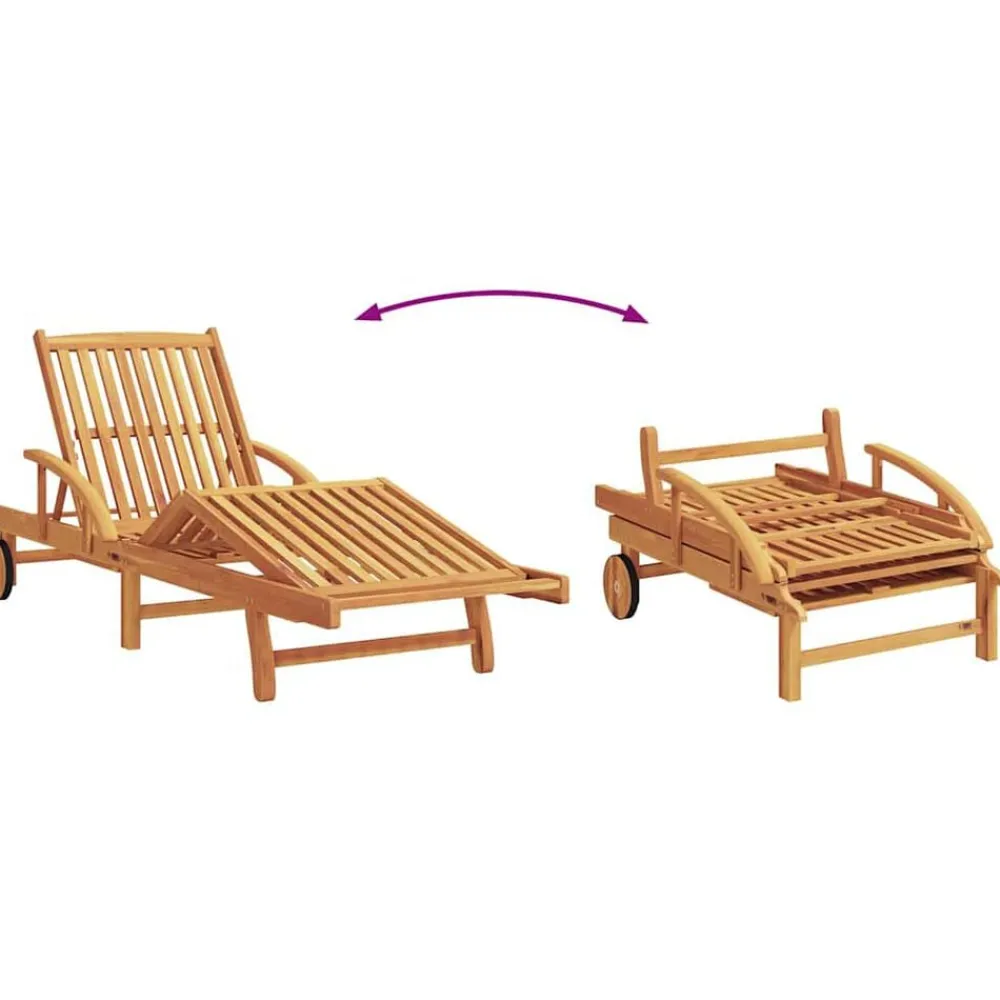 vidaXL Muebles De Jardín-Tumbona 2 pcs Madera de Acacia Sólida