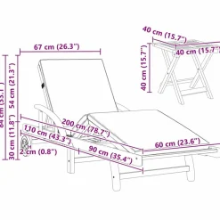 vidaXL Muebles De Jardín-Tumbona 2 pcs 200 x 67 x 84 cm Madera de Acacia Sólida
