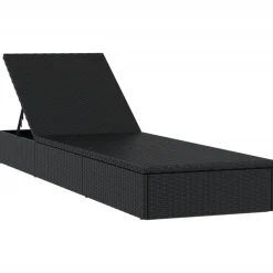 vidaXL Muebles De Jardín-Tumbona 1 ud con cojín ratán sintético 201x55x62 cm