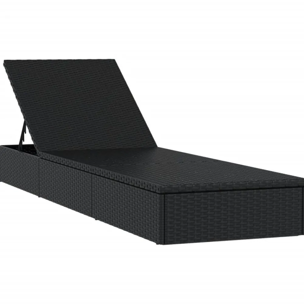 vidaXL Muebles De Jardín-Tumbona 1 ud con cojín ratán sintético 201x55x62 cm