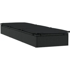 vidaXL Muebles De Jardín-Tumbona 1 ud con cojín ratán sintético 201x55x62 cm