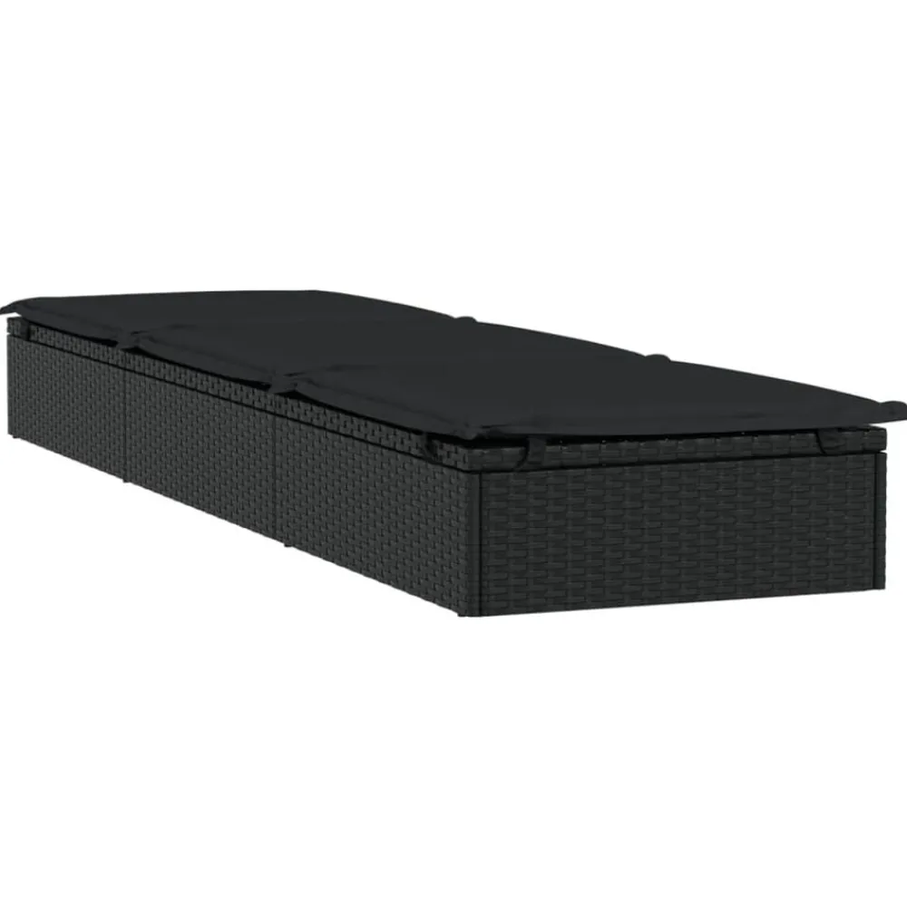 vidaXL Muebles De Jardín-Tumbona 1 ud con cojín ratán sintético 201x55x62 cm