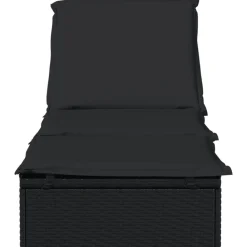 vidaXL Muebles De Jardín-Tumbona 1 ud con cojín ratán sintético 201x55x62 cm