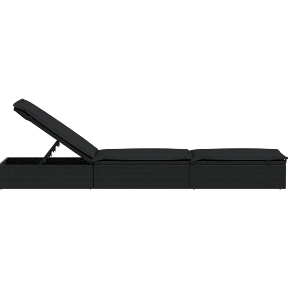 vidaXL Muebles De Jardín-Tumbona 1 ud con cojín ratán sintético 201x55x62 cm