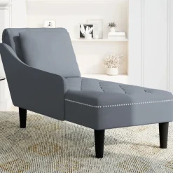 vidaXL Sillas-Tumbona con almohada reposabrazo derecho terciopelo
