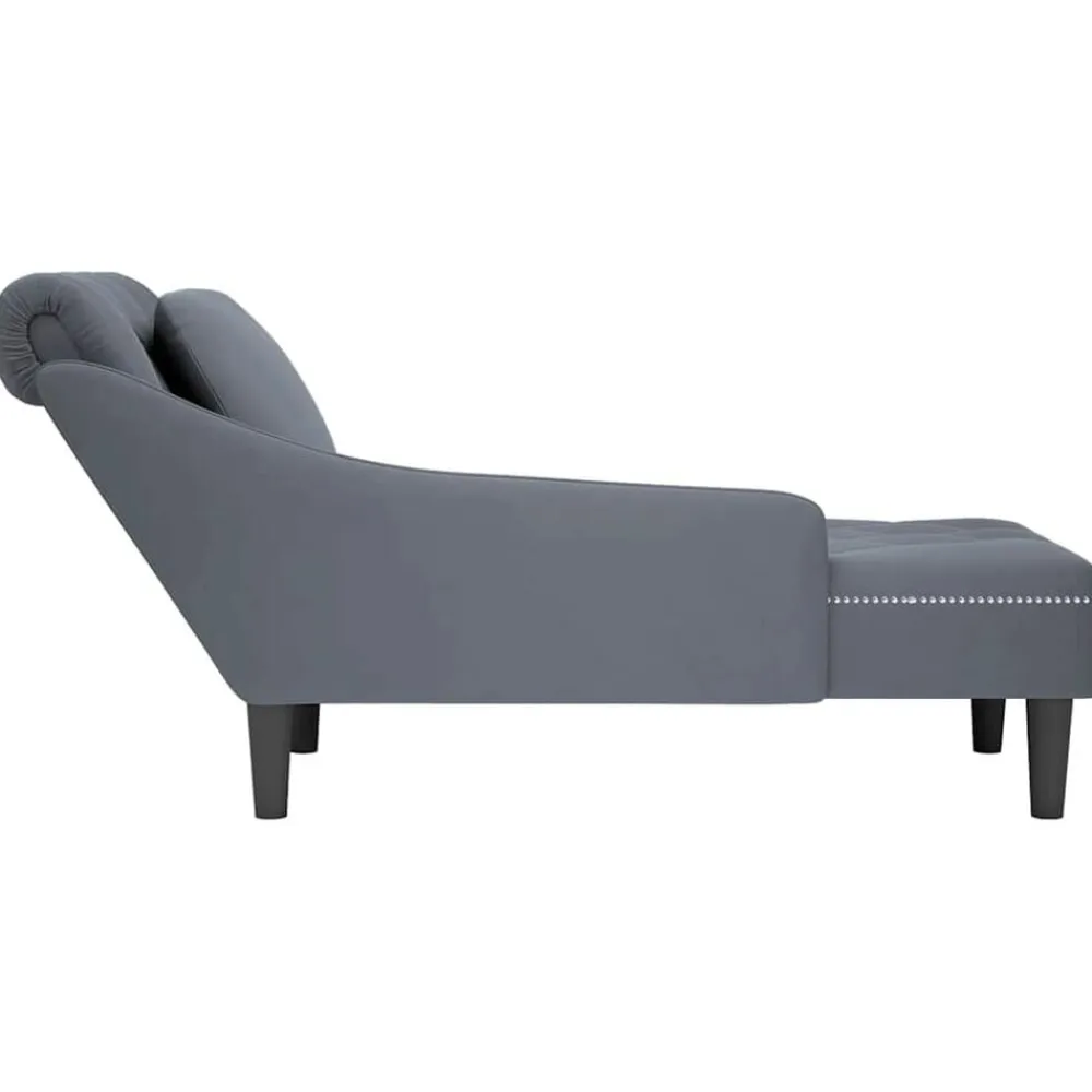 vidaXL Sillas-Tumbona con almohada reposabrazo derecho terciopelo