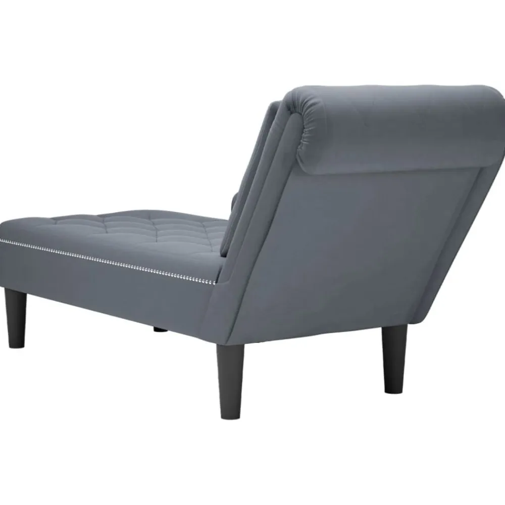 vidaXL Sillas-Tumbona con almohada reposabrazo derecho terciopelo