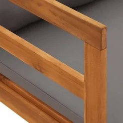 vidaXL Tumbona con cojines madera maciza de acacia Gris oscuro Clearance