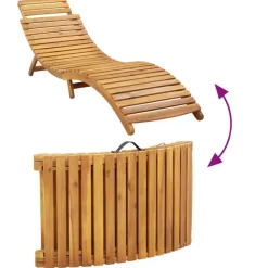 vidaXL Muebles De Jardín-Tumbona con cojín madera maciza de acacia