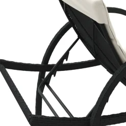vidaXL Tumbona con cojín ratán sintético 60x199x42 cm Negro Hot