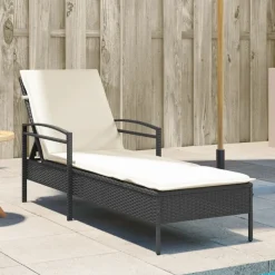 vidaXL Muebles De Jardín-Tumbona con cojín ratán sintético 63x200x81 cm