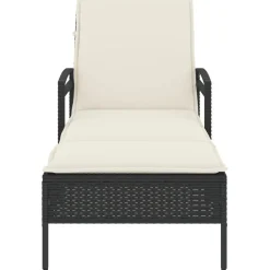 vidaXL Muebles De Jardín-Tumbona con cojín ratán sintético 63x200x81 cm