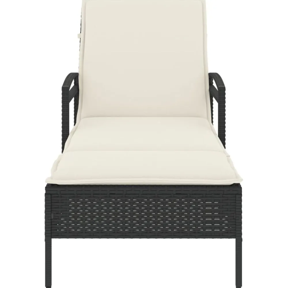 vidaXL Muebles De Jardín-Tumbona con cojín ratán sintético 63x200x81 cm