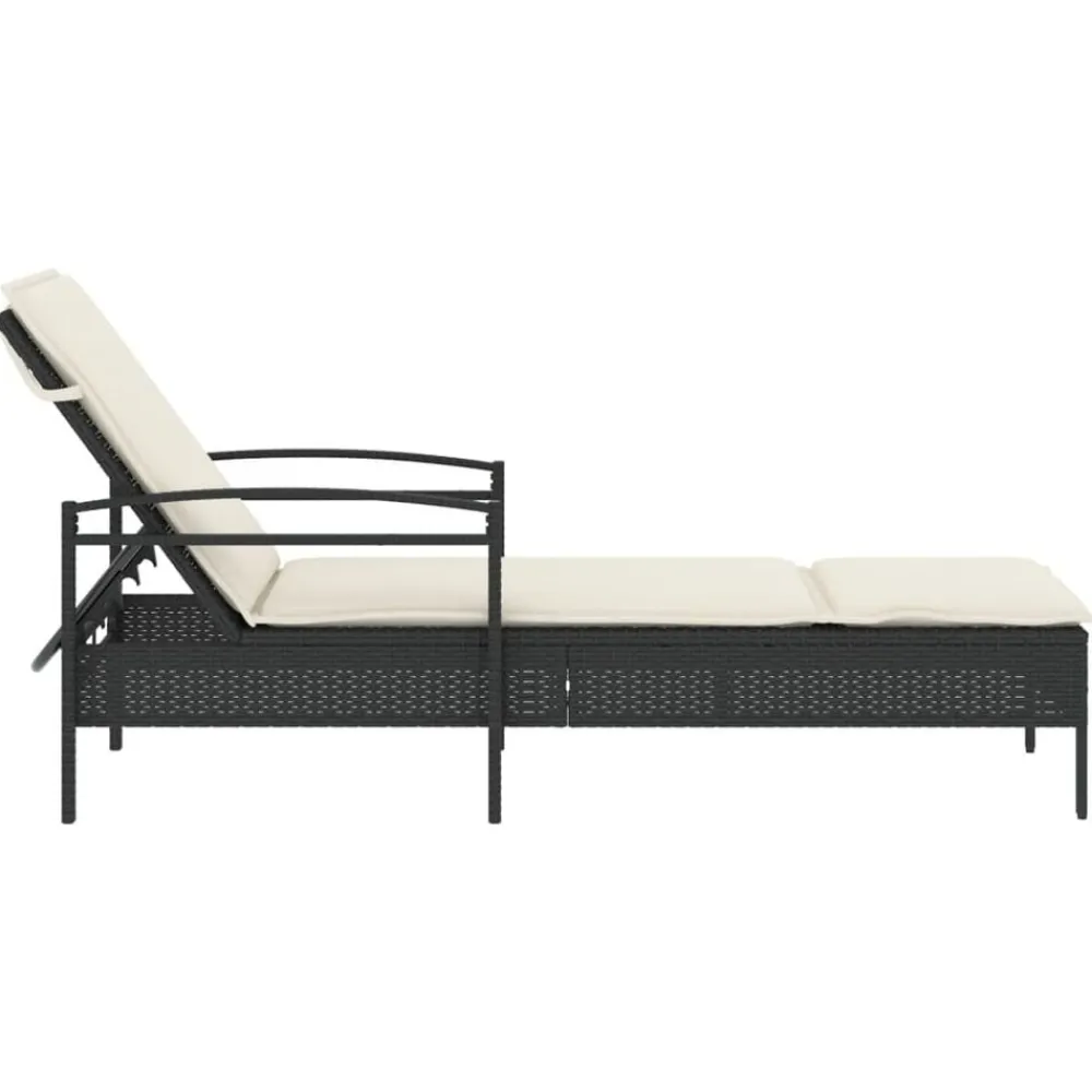 vidaXL Muebles De Jardín-Tumbona con cojín ratán sintético 63x200x81 cm