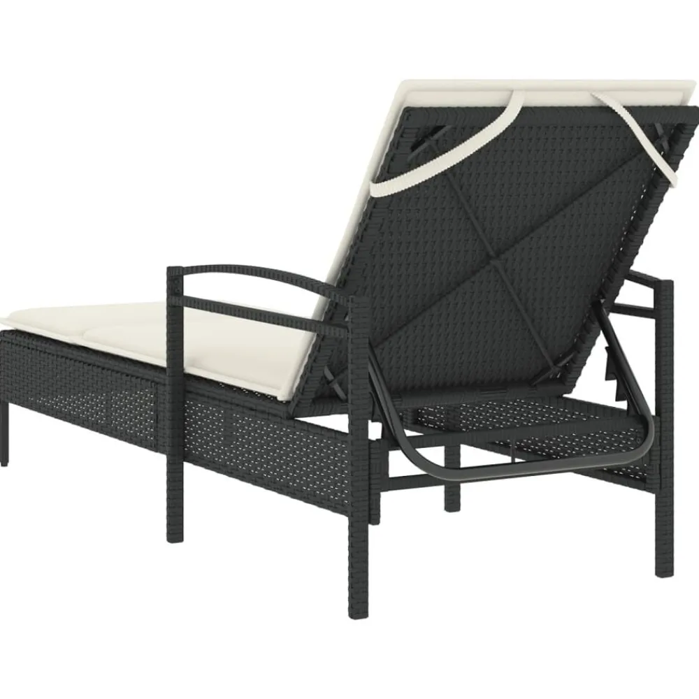 vidaXL Muebles De Jardín-Tumbona con cojín ratán sintético 63x200x81 cm