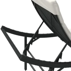 vidaXL Tumbona con cojín ratán sintético 55x199x50 cm Negro Hot