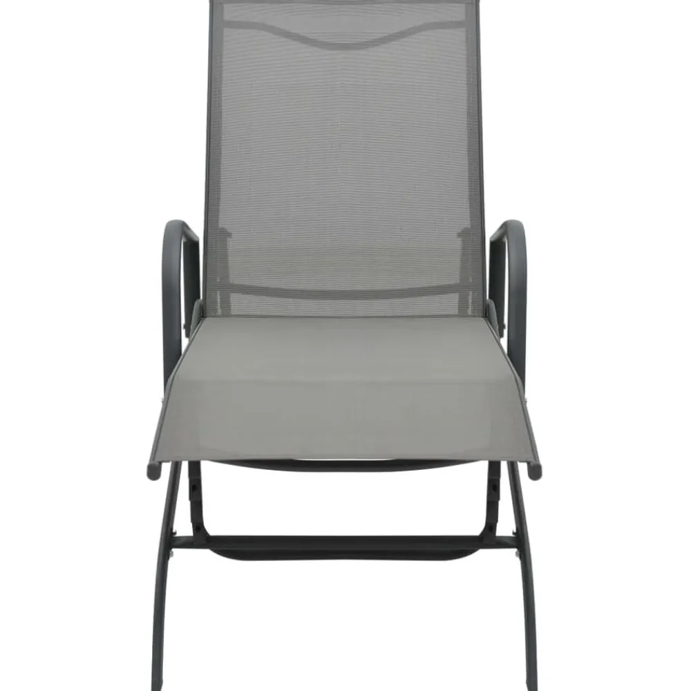 vidaXL Muebles De Jardín-Tumbona de acero y textilene