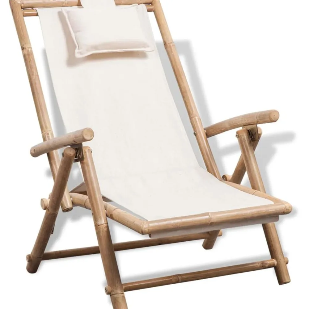 vidaXL Muebles De Jardín-Tumbona de exterior de bambú