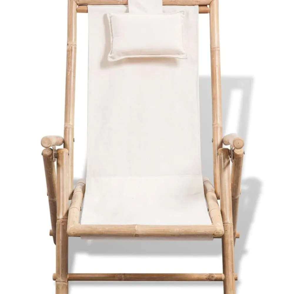 vidaXL Muebles De Jardín-Tumbona de exterior de bambú
