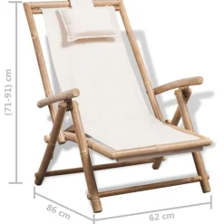 vidaXL Muebles De Jardín-Tumbona de exterior de bambú