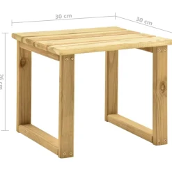 vidaXL Tumbona de jardín con mesa y cojín de madera de pino impregnada Beige New