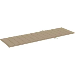 vidaXL Tumbona de jardín con mesa y cojín de madera de pino impregnada Beige New