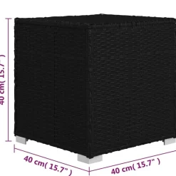 vidaXL Tumbona de jardín con cojín y mesita ratán sintético crema Blanco crema Discount