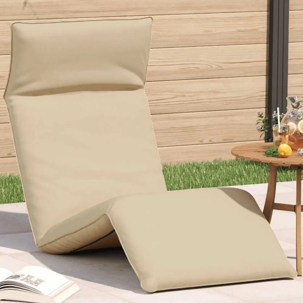 vidaXL Tumbona plegable 175x54x8,5 cm Tejido Oxford Beige Discount