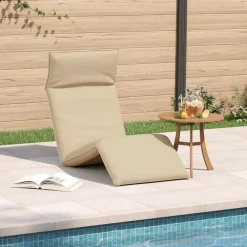 vidaXL Tumbona plegable 175x54x8,5 cm Tejido Oxford Beige Discount