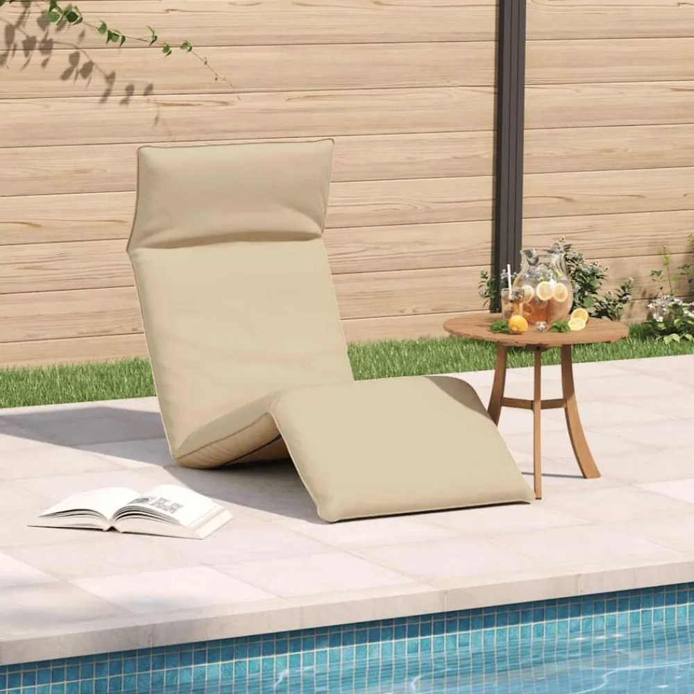 vidaXL Tumbona plegable 175x54x8,5 cm Tejido Oxford Beige Discount