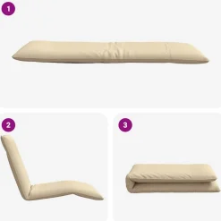 vidaXL Tumbona plegable 175x54x8,5 cm Tejido Oxford Beige Discount