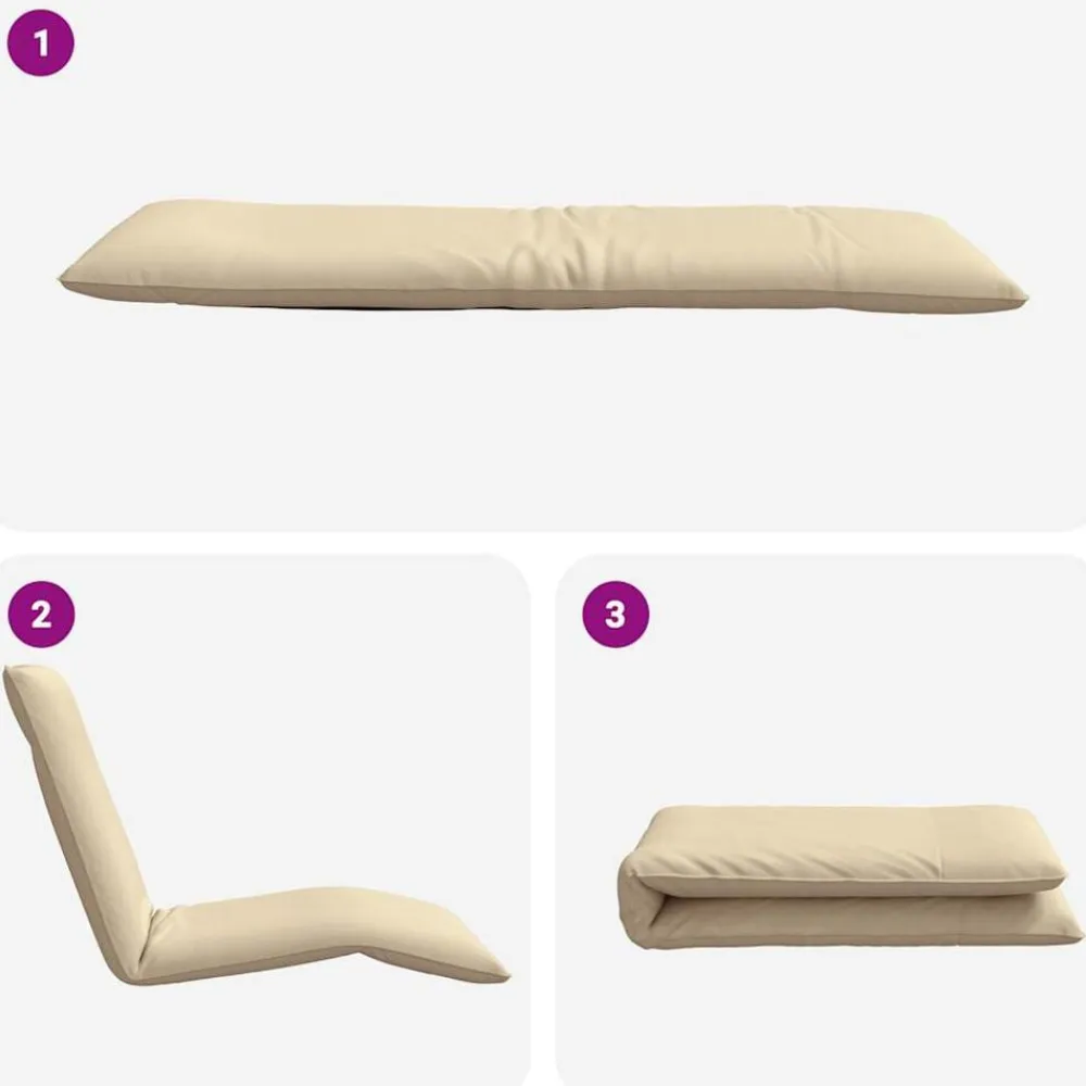 vidaXL Tumbona plegable 175x54x8,5 cm Tejido Oxford Beige Discount