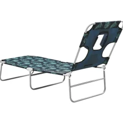 vidaXL Muebles De Jardín-Tumbona plegable con cojín de cabeza acero