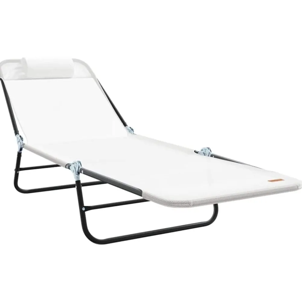 vidaXL Muebles De Jardín-Tumbona plegable 182 x 55 x 85,5 cm Textileno