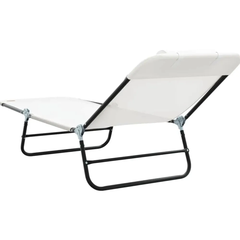 vidaXL Muebles De Jardín-Tumbona plegable 182 x 55 x 85,5 cm Textileno