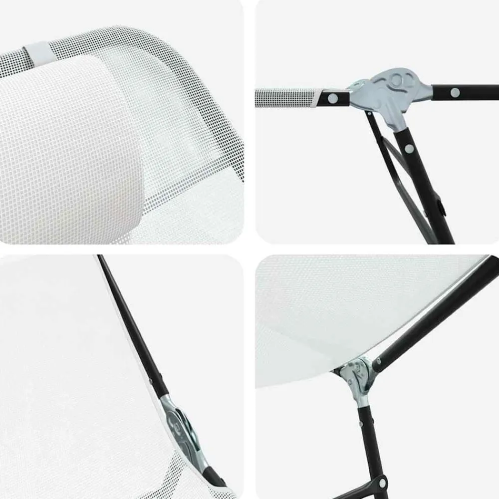 vidaXL Muebles De Jardín-Tumbona plegable 182 x 55 x 85,5 cm Textileno