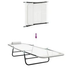 vidaXL Muebles De Jardín-Tumbona plegable 182 x 55 x 85,5 cm Textileno