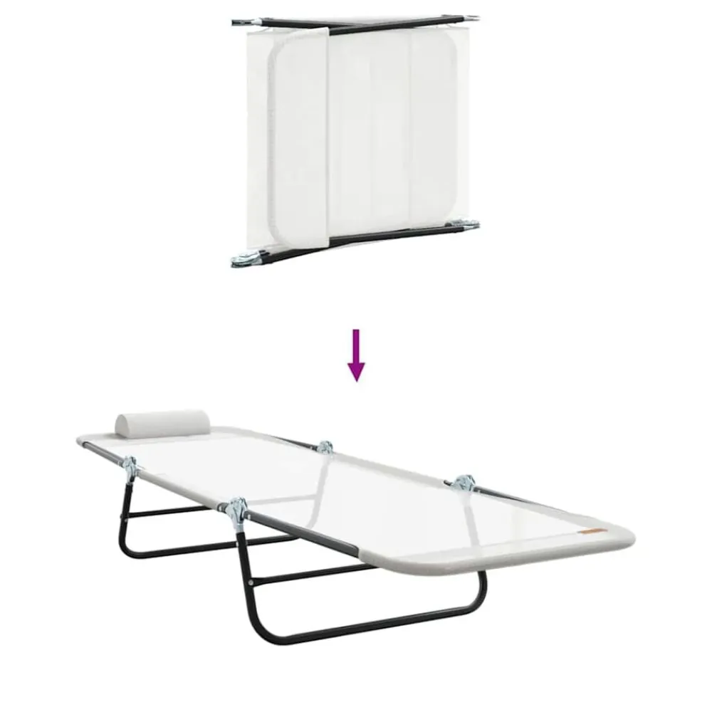 vidaXL Muebles De Jardín-Tumbona plegable 182 x 55 x 85,5 cm Textileno