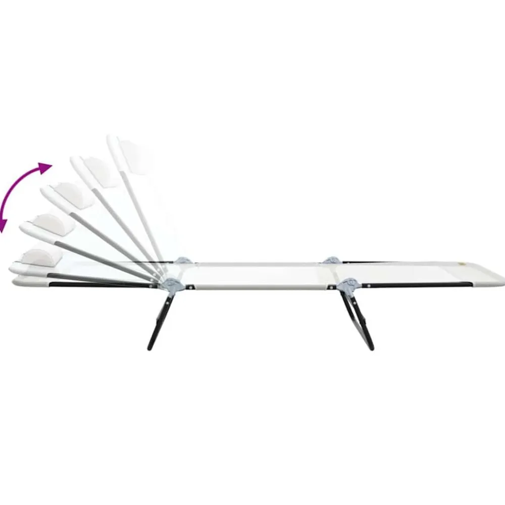 vidaXL Muebles De Jardín-Tumbona plegable 182 x 55 x 85,5 cm Textileno