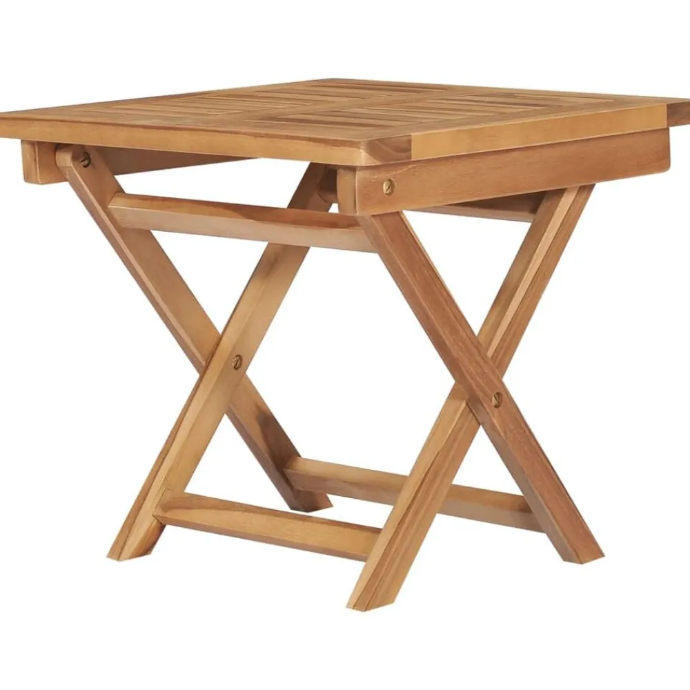 vidaXL Tumbona plegable con mesa de madera maciza de teca Sale