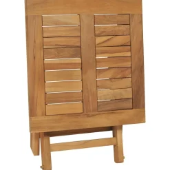 vidaXL Tumbona plegable con mesa de madera maciza de teca Sale