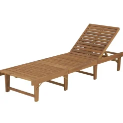 vidaXL Muebles De Jardín-Tumbona plegable de madera maciza de acacia
