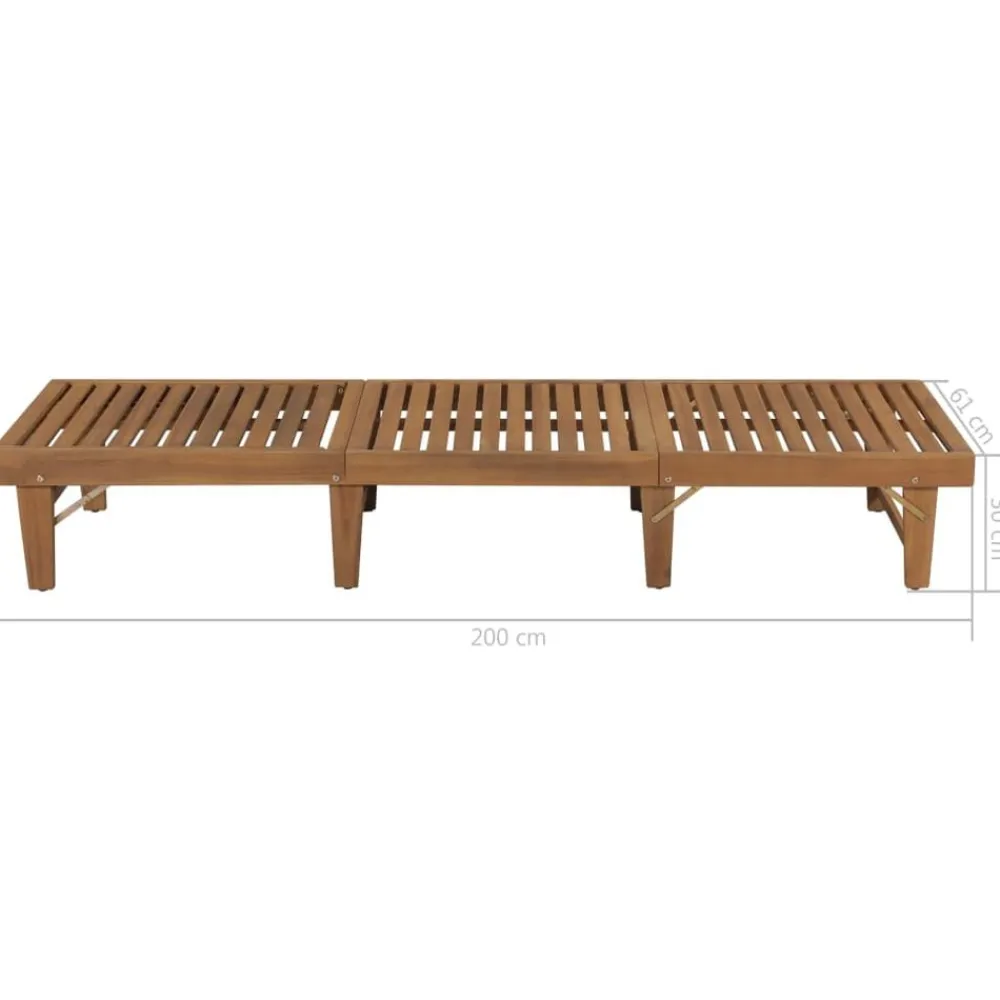 vidaXL Muebles De Jardín-Tumbona plegable de madera maciza de acacia